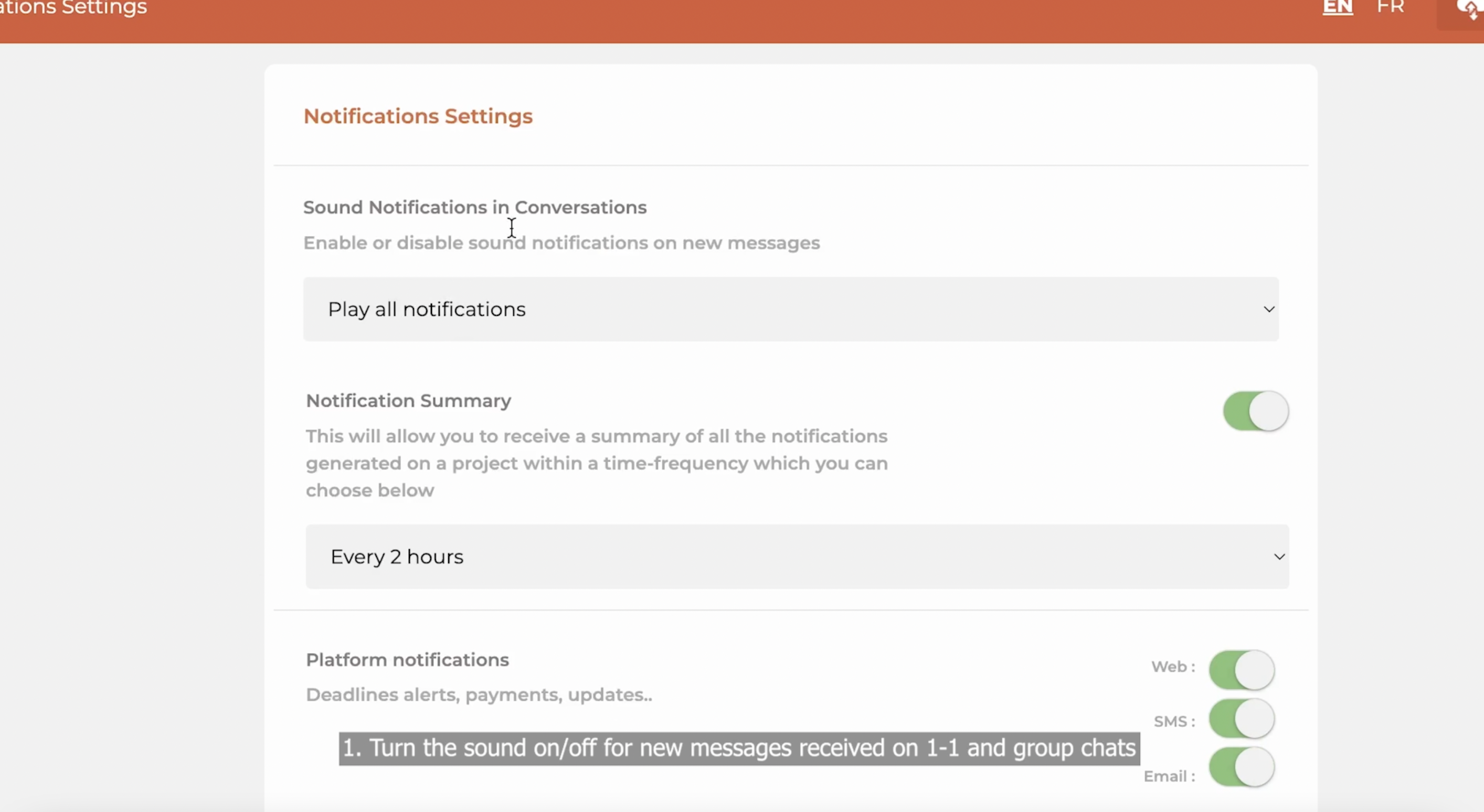 Set notification settings